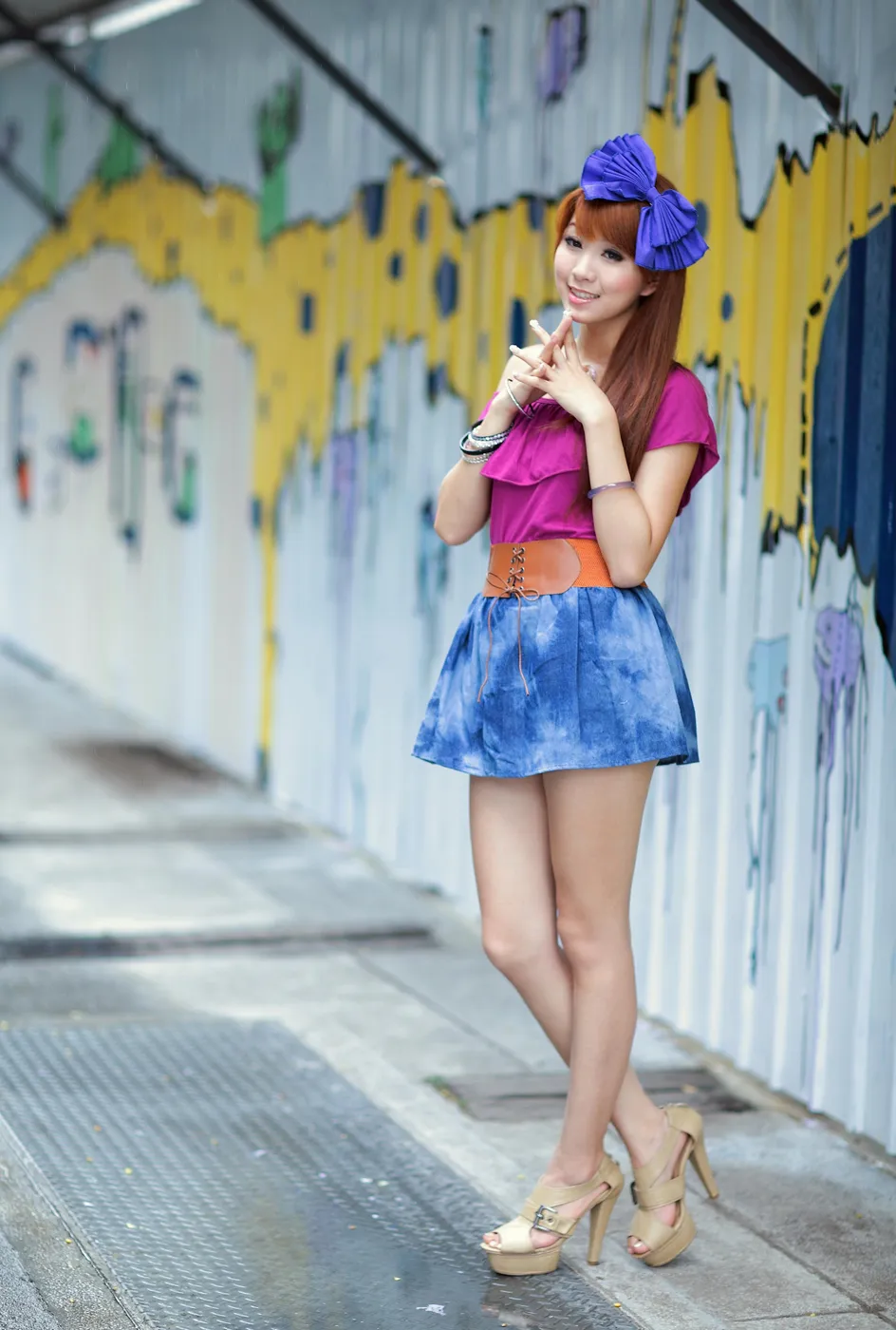 [Mzsock] NO.206 Xiaowen short skirt with cool and beautiful legs street photography#[52P]-1