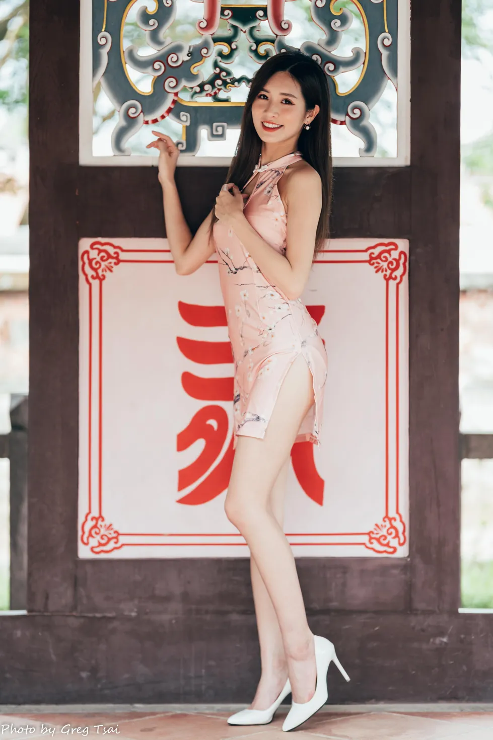 [Mzsock] NO.138 Zhang Jun pink short cheongsam stockings high heels beautiful legs street photography#[36P]-26