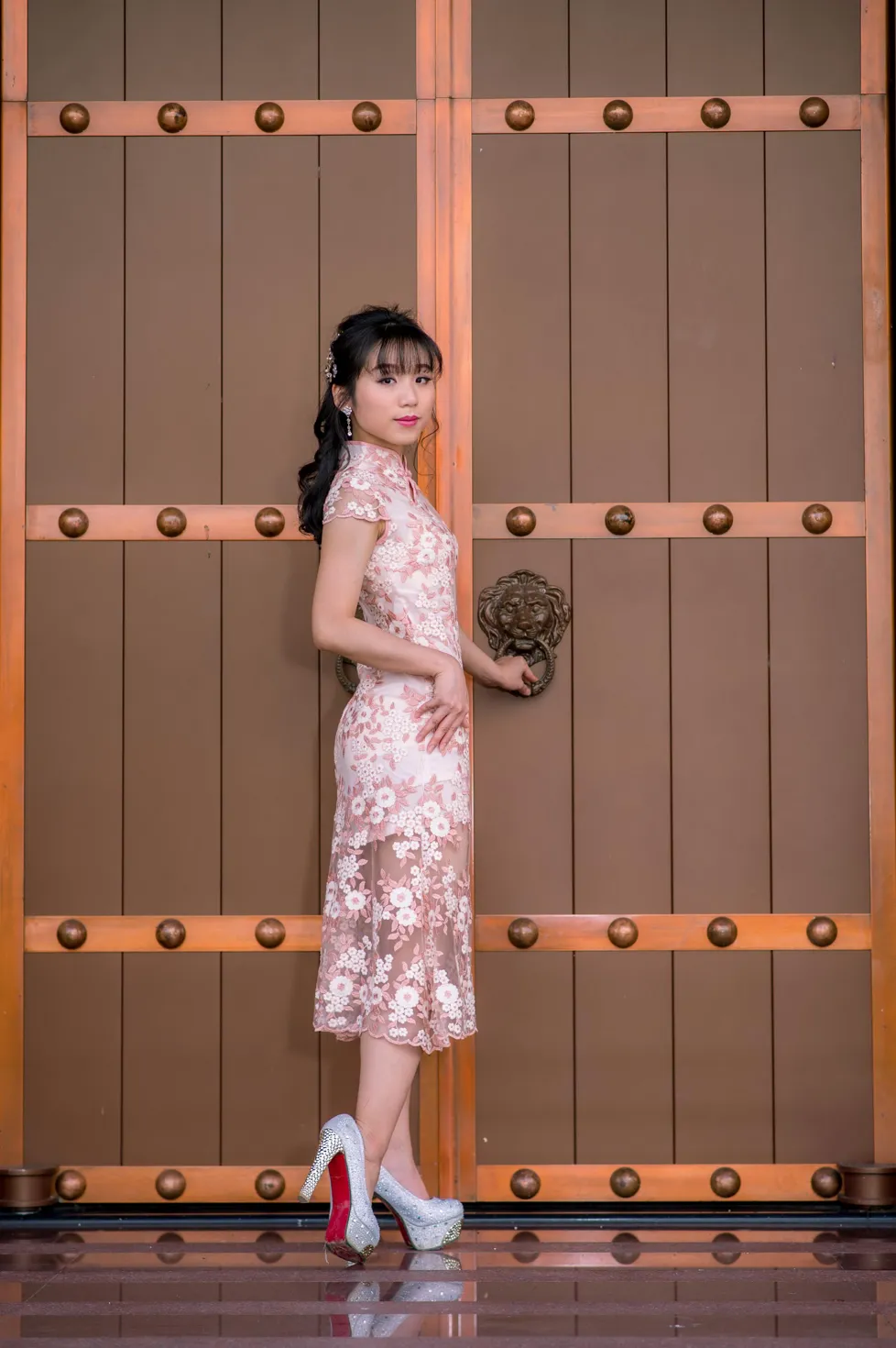 [Mzsock] NO.188 Yu Chen cheongsam high heels beautiful legs street photography#[88P]-73